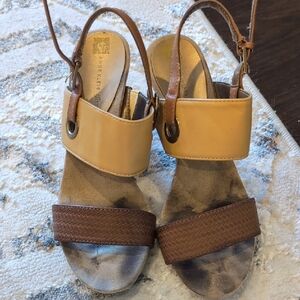Anne Klein Tan and Brown Sandals